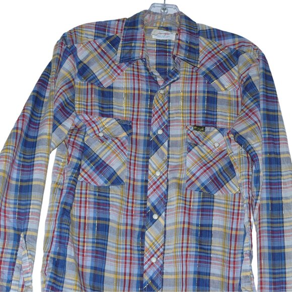 Wrangler Western Style Pearl Snaps Shirt Size Med. - Picture 2 of 4